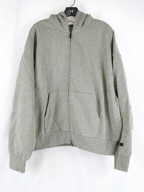 Fear Of God Essentials Classic Fleece Zip-Up Hoodie In Concrete Heather Men's L